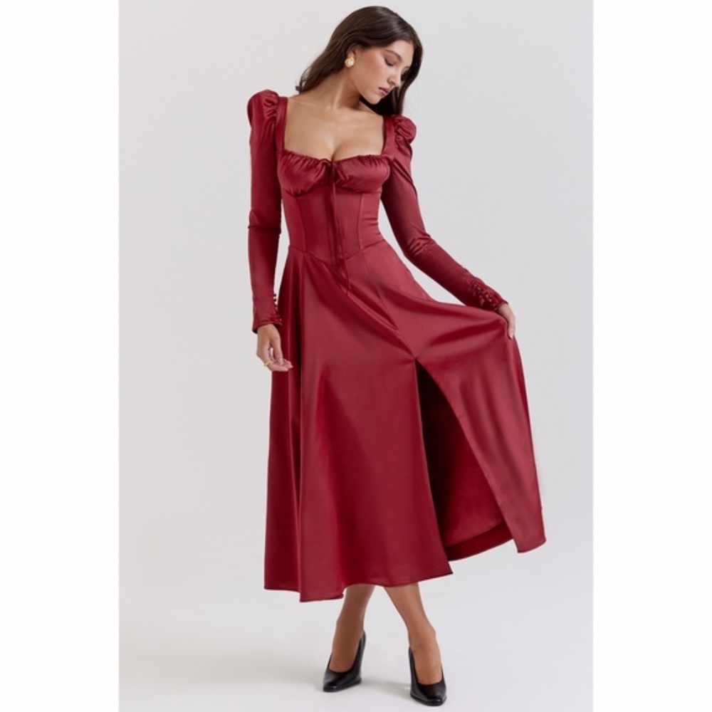 NEW House of CB Sebille Dress Blood Red XS - Picture 5 of 16